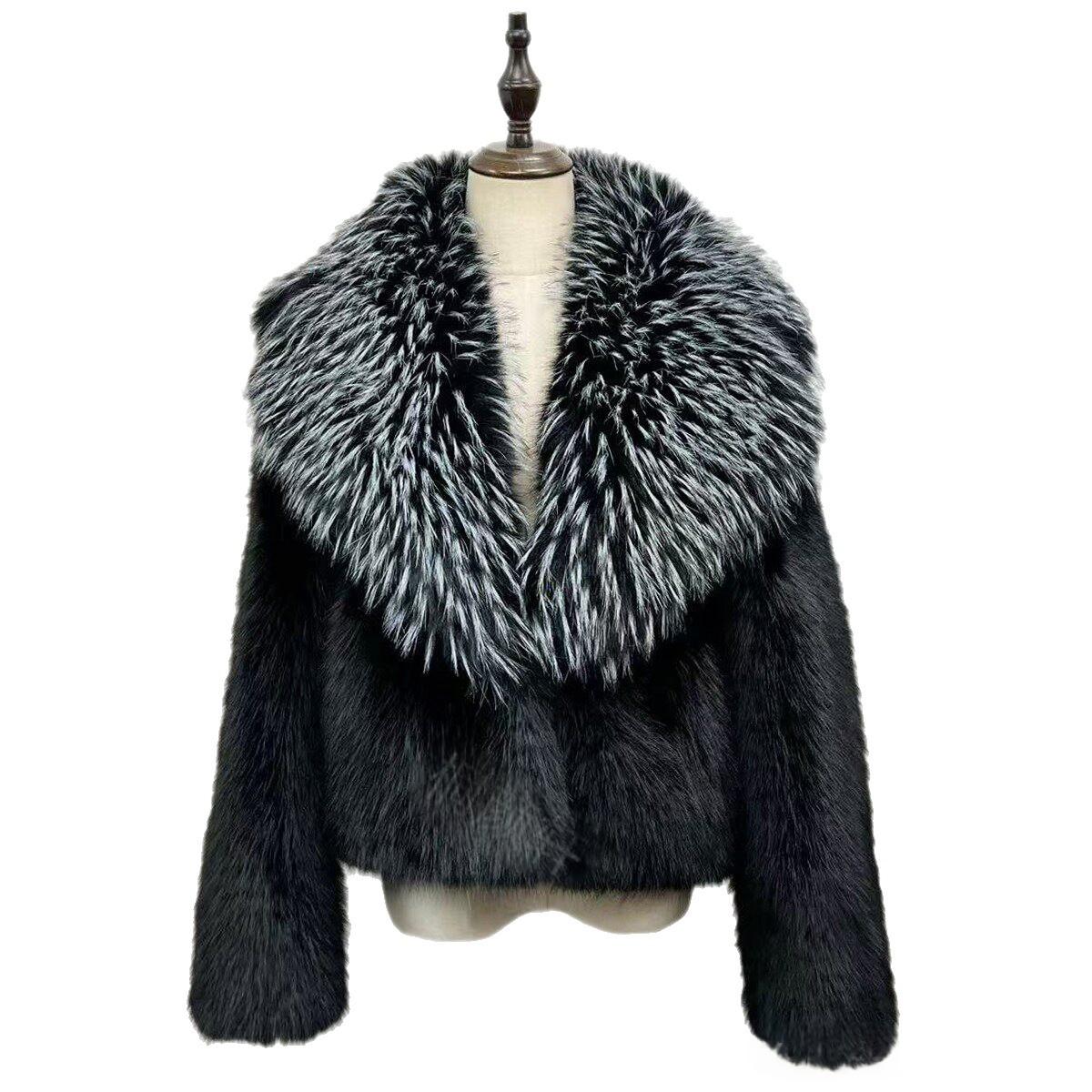 Manteau à fourrure courte et épaisse pour les femmes