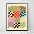 Colorful Abstract Wavy Lines Motif toile peinture