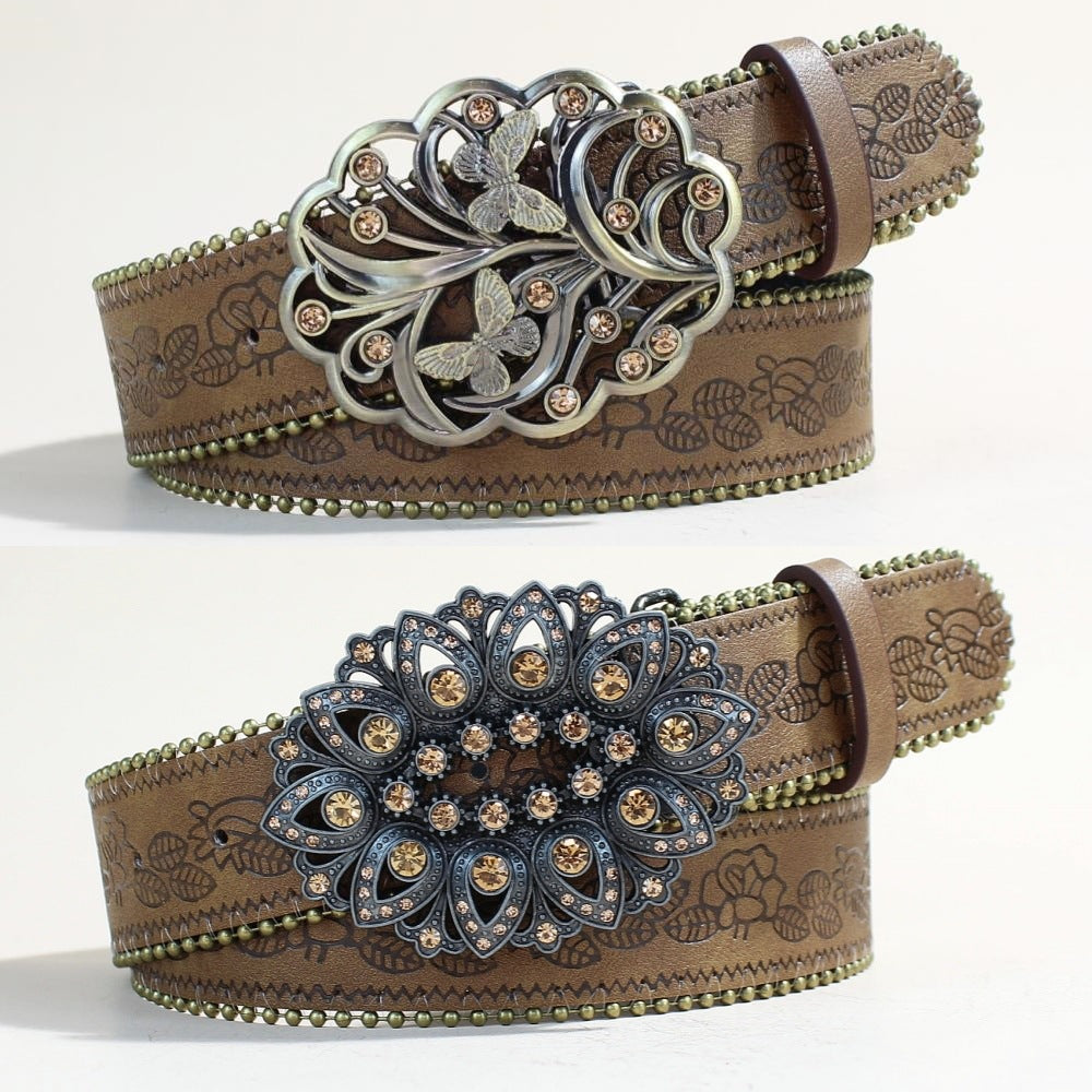Mode décontractée Ceinture en cuir jeune avec un style snap Buckle Punk
