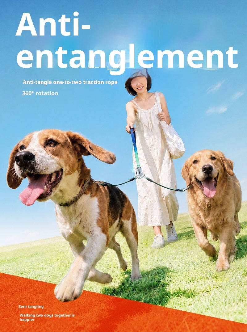 Anti-Tangle Dual Dog Leash