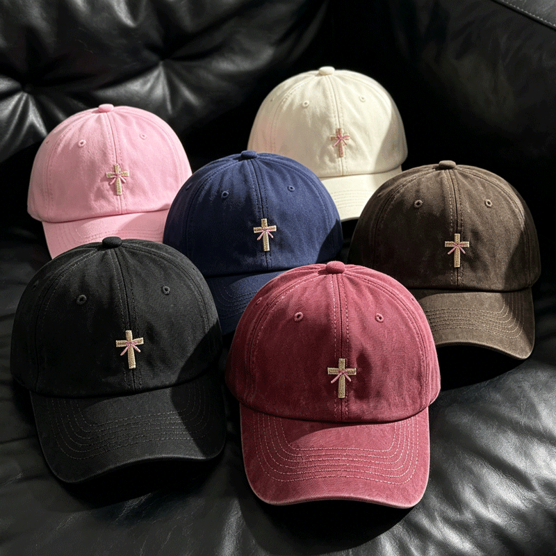 Religieux Christian Cross Bow Broderie Vintage Casual Unisexe Baseball Chapeau de papa
