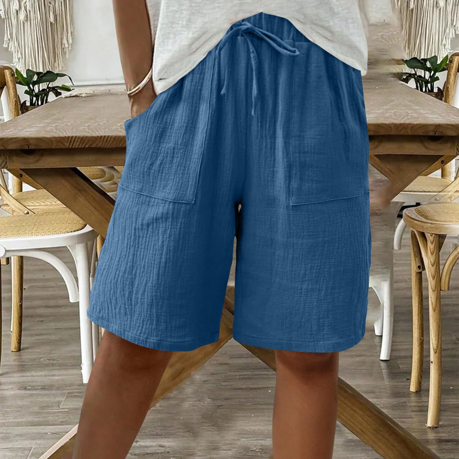 Short en coton lin