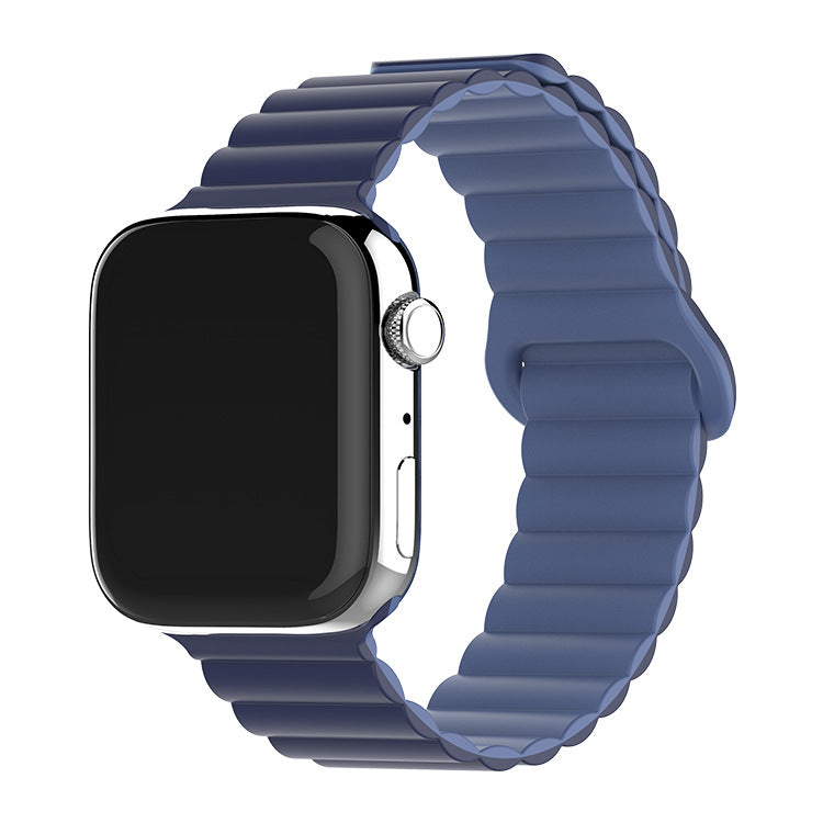 Bracelet de montre à boucle magnétique en silicone bicolore