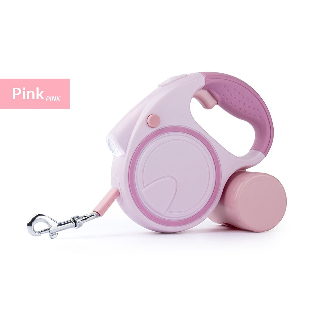 Leash de chien automatique rétractable avec lumière intégrée