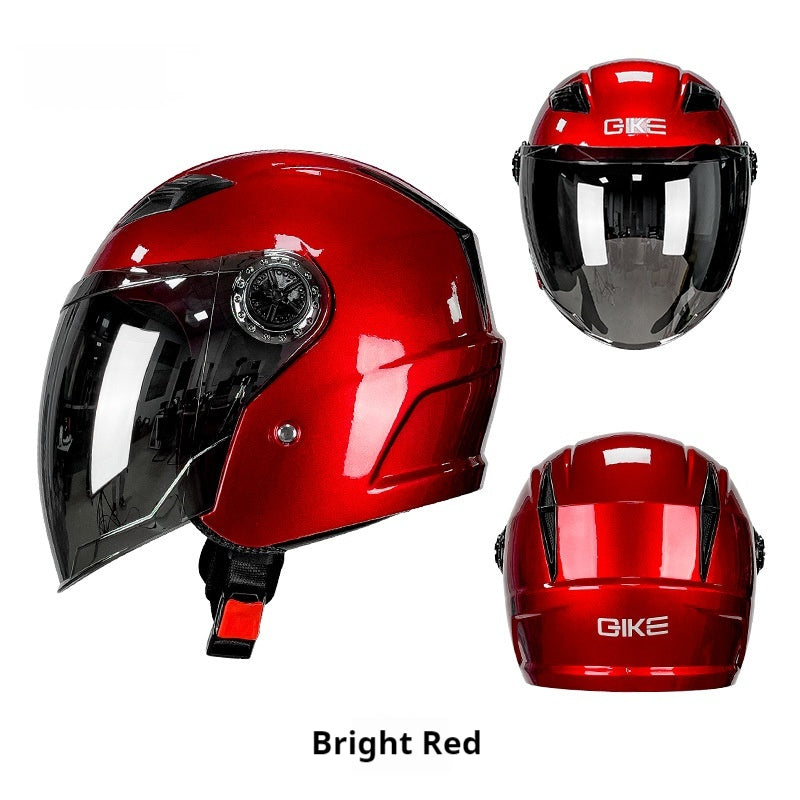 Trois-quarts Casque Commerce extérieur Moto de voiture électrique Quatre saisons Universal ABS Helm