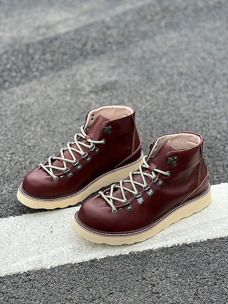 Hommes mi-à-haut en cuir véritable Dr Martens Bottes