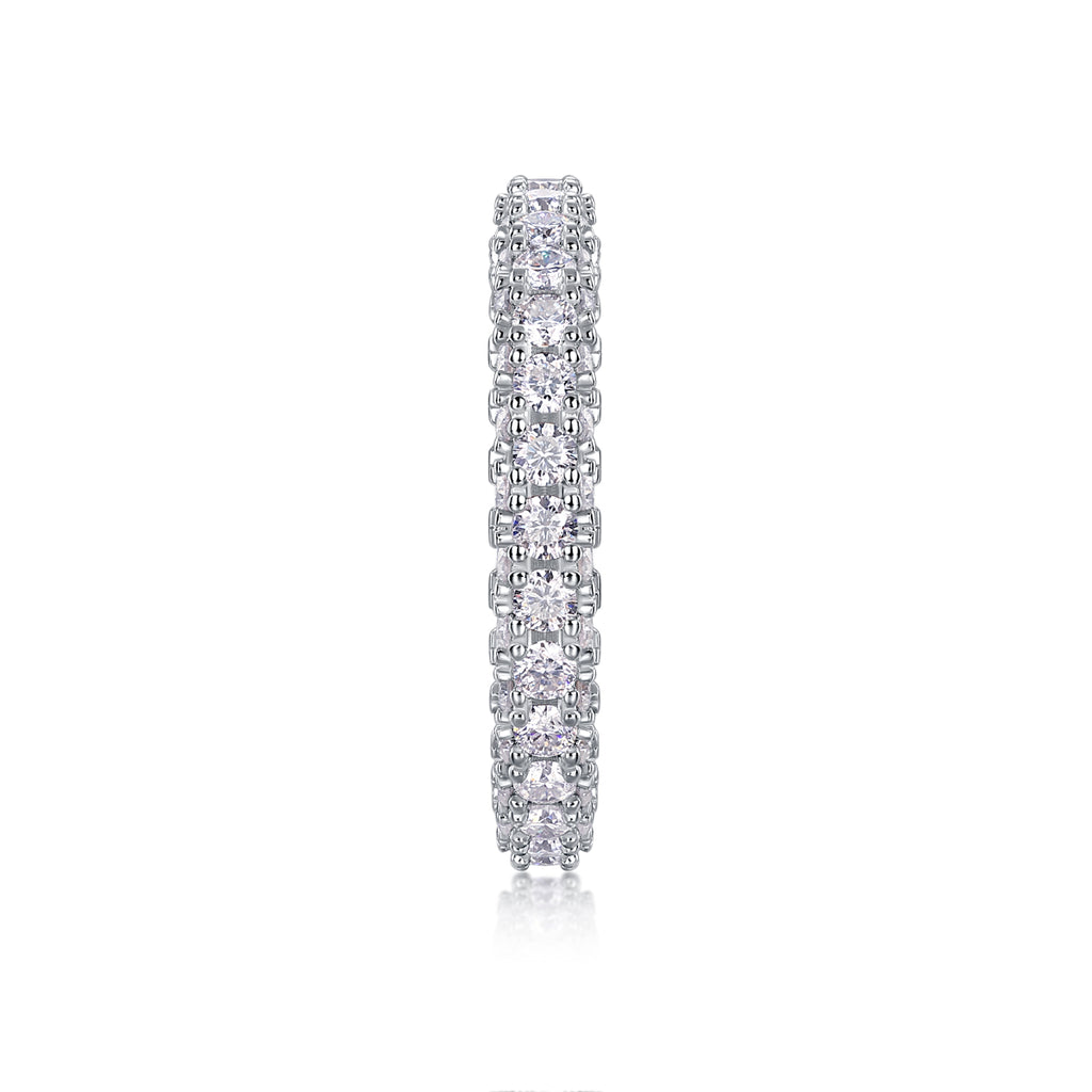 S925 Argent 2.2g Anneau de Moissanite plaqué platine