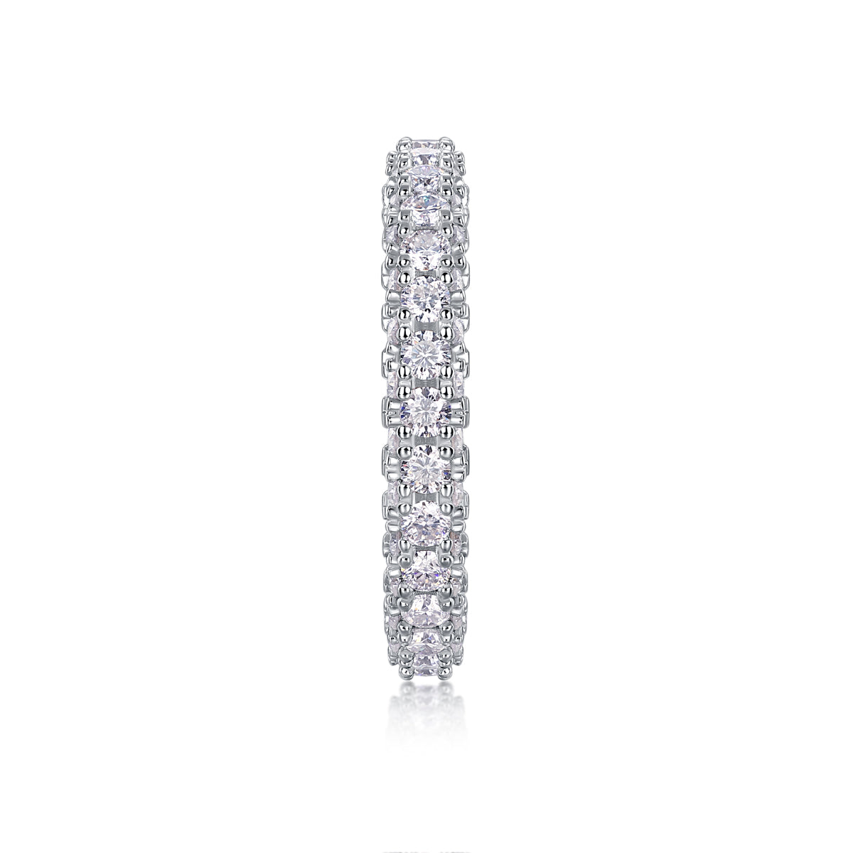 S925 Argent 2.2g Anneau de Moissanite plaqué platine