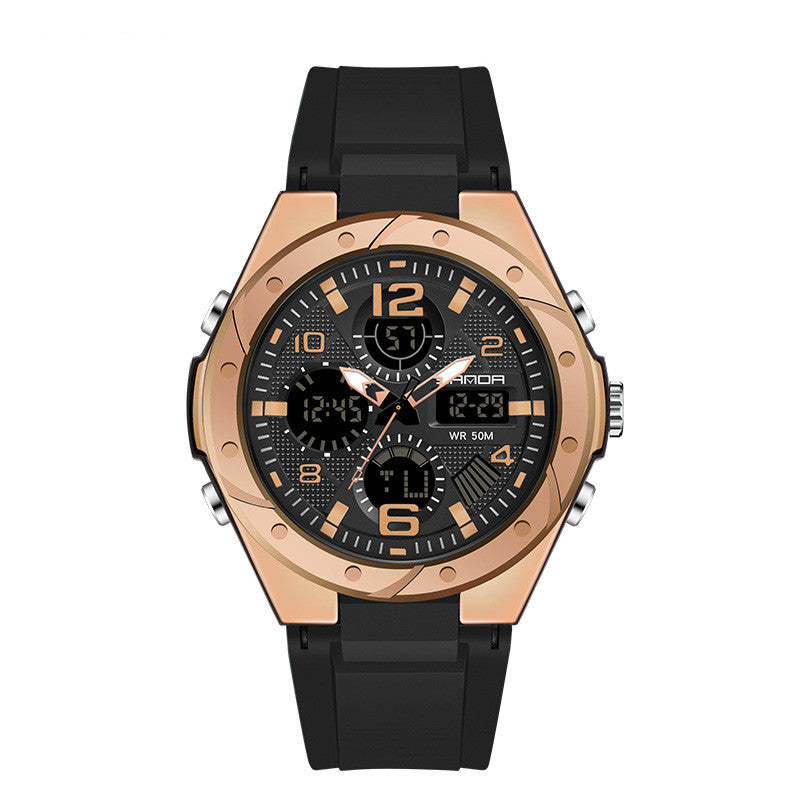 Homme double affichage étanche couple lumineux montre électronique de sport
