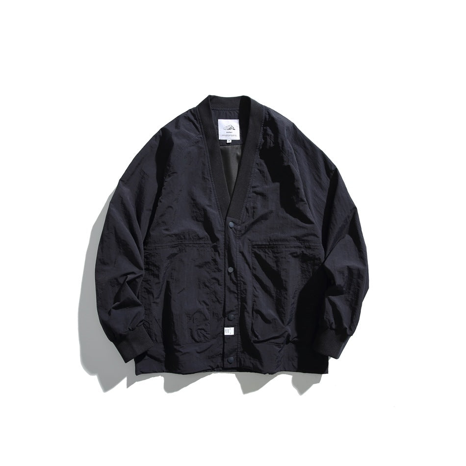 Retro col V Cardigan Coat Couples unisexes Veste Top