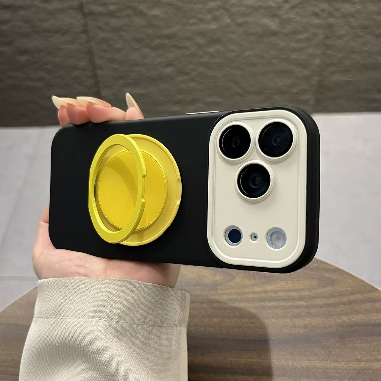 Boîtier de téléphone à boucle ronde en bloc de couleur