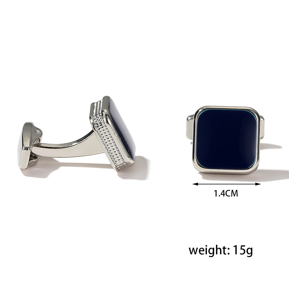 Men's Cufflinks Mode carré goutte huile simple 4 couleurs