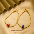 Or alluvial Couleur Or antique Cuivre pur Bénédiction Carte Perles Lucky Bracelet
