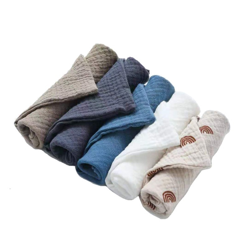 Serviette pour bébé en coton uni de 5 pièces