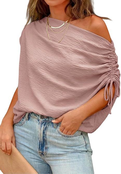 T-shirt hors-épaule Top avec une touche design pour les femmes porter