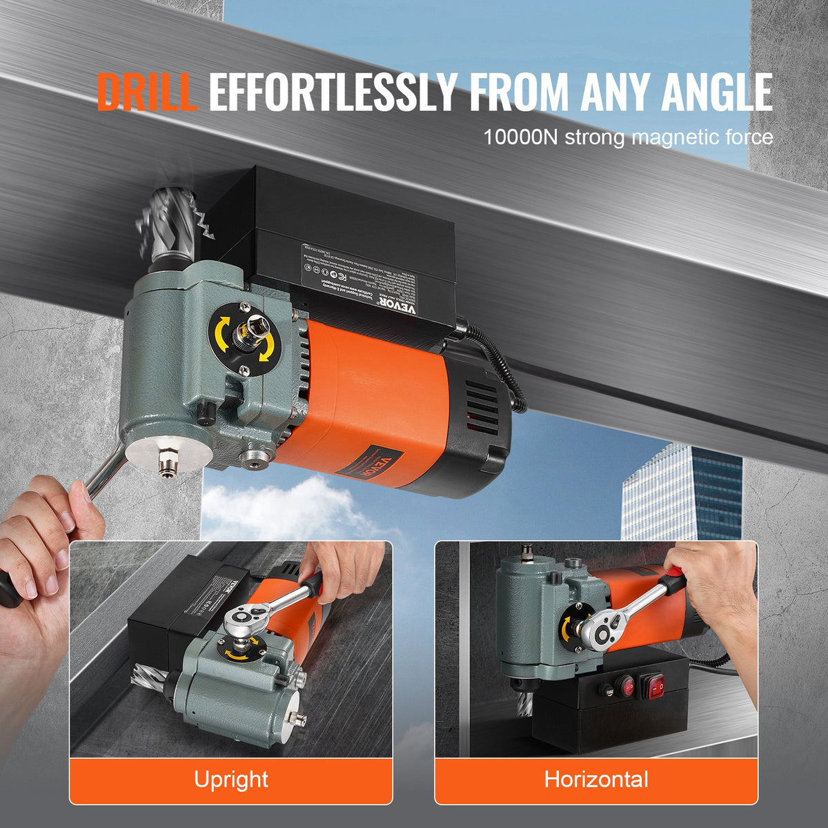 Perceuse magnétique 1300W à faible profil Mag Perceuse légère poids portable