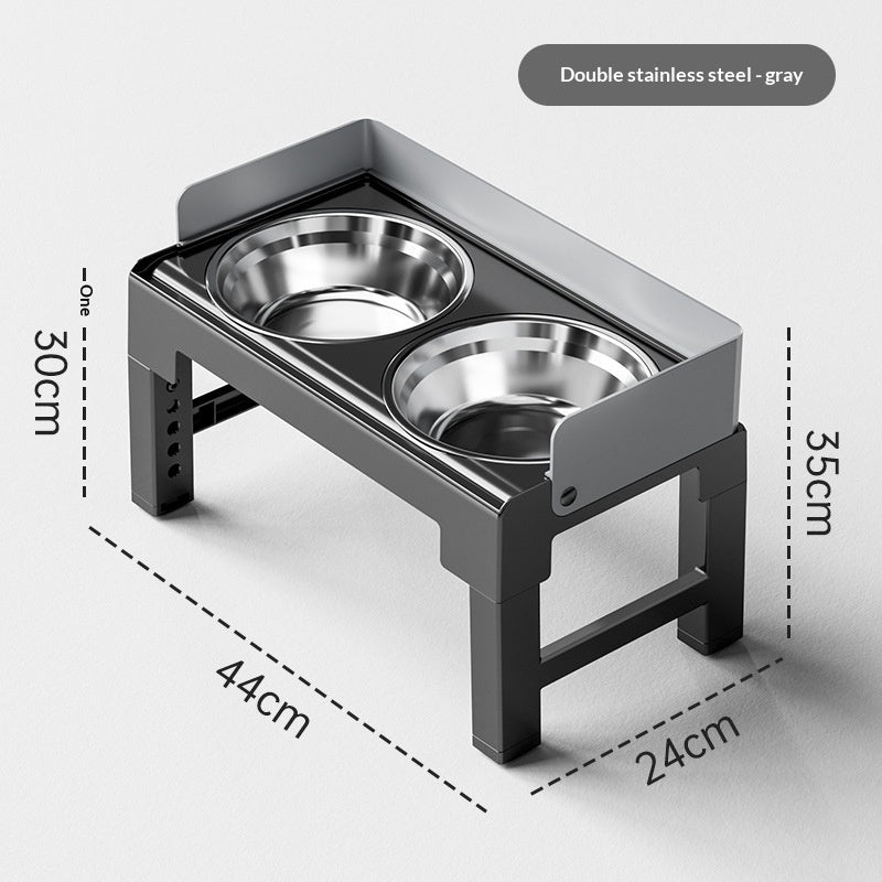 Bol en acier inoxydable grand chien réglable élevé