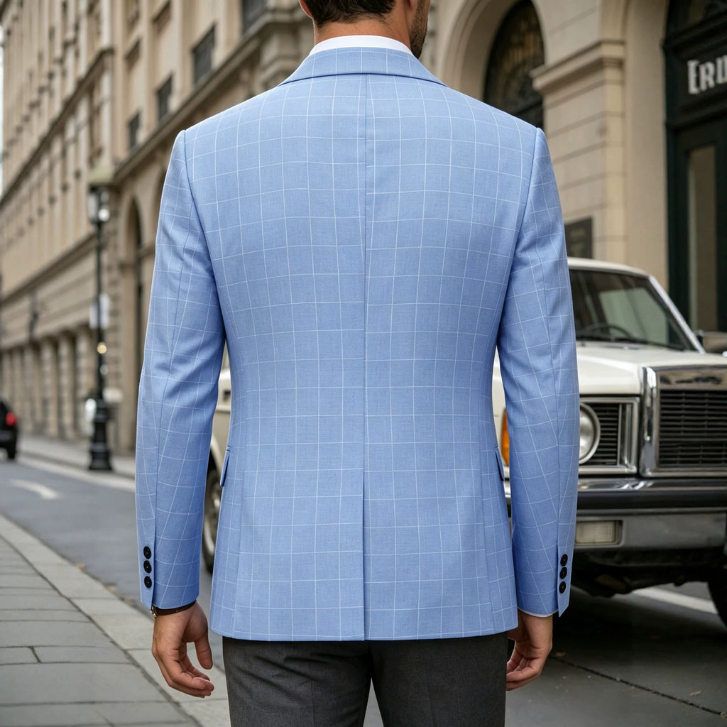 Veste de costume en Plaid de style entreprise légère pour hommes