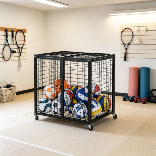 Panier de rangement de balle de sport roulant