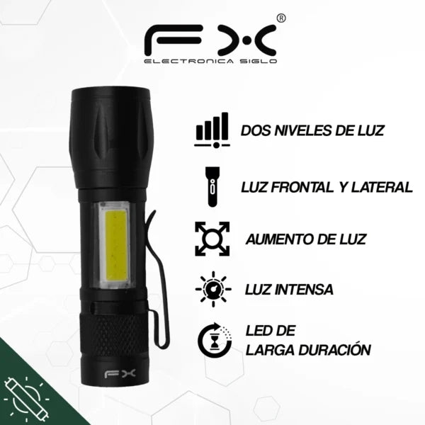 Lampe de poche d'urgence Led rechargeable avec deux niveaux de luminosité