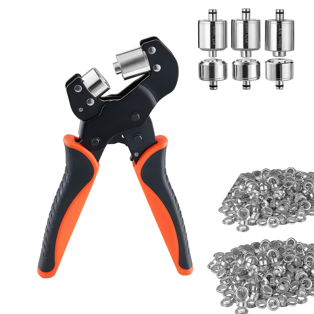 Kit d'outils Grommet 1/4" 5/16" 3/8" 900 PCS Grommets Eyelet Tool Kit