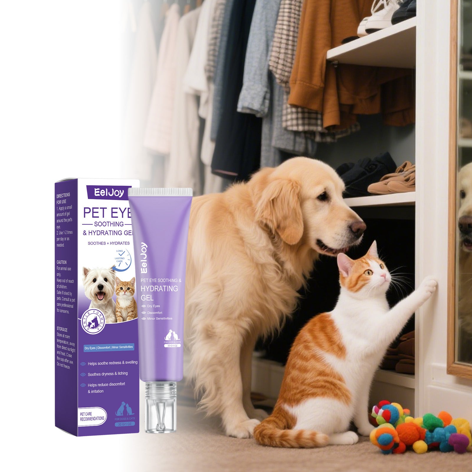Gel hydratant pour les yeux d'animal