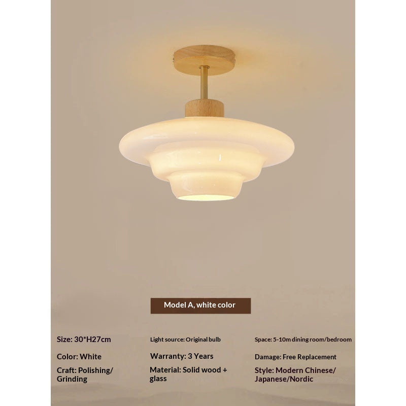 Nordic Modern Cream-toned Mid-century Minimalist Plafond Lumière
