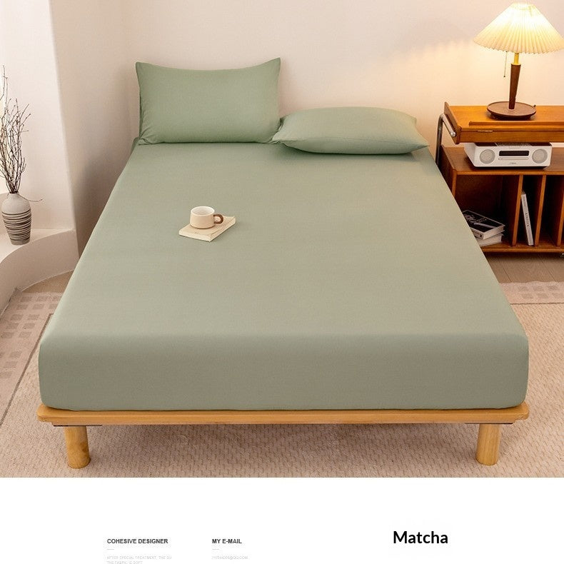 Lavé brossé de couleur solide feuille ajustée anti-dérapant couverture de lit tout-Inclusive Matelas Protecto