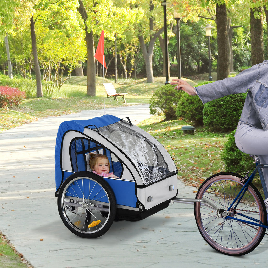 Remorque de vélo enfant 2 places pour enfants avec un cadre en acier fort