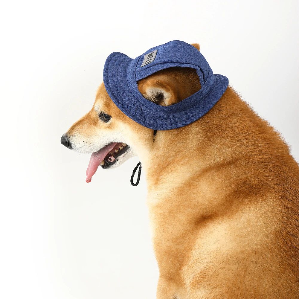 Chapeau pour animaux de compagnie avec trous d'oreilles pour petits chiens moyens Ajustable Été Animaux de compagnie Dog Outdoor Sun Cap Ca