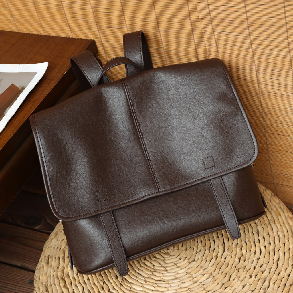 Sac à dos en cuir tanné végétal pour femmes