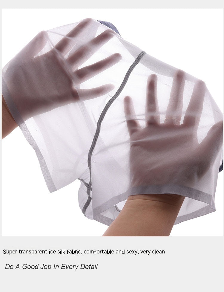 Sous-vêtements ultra-fins transparents en soie glacée