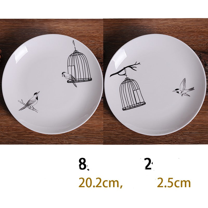 Bone China Dish Deep Plate Shallow Creative European Style
