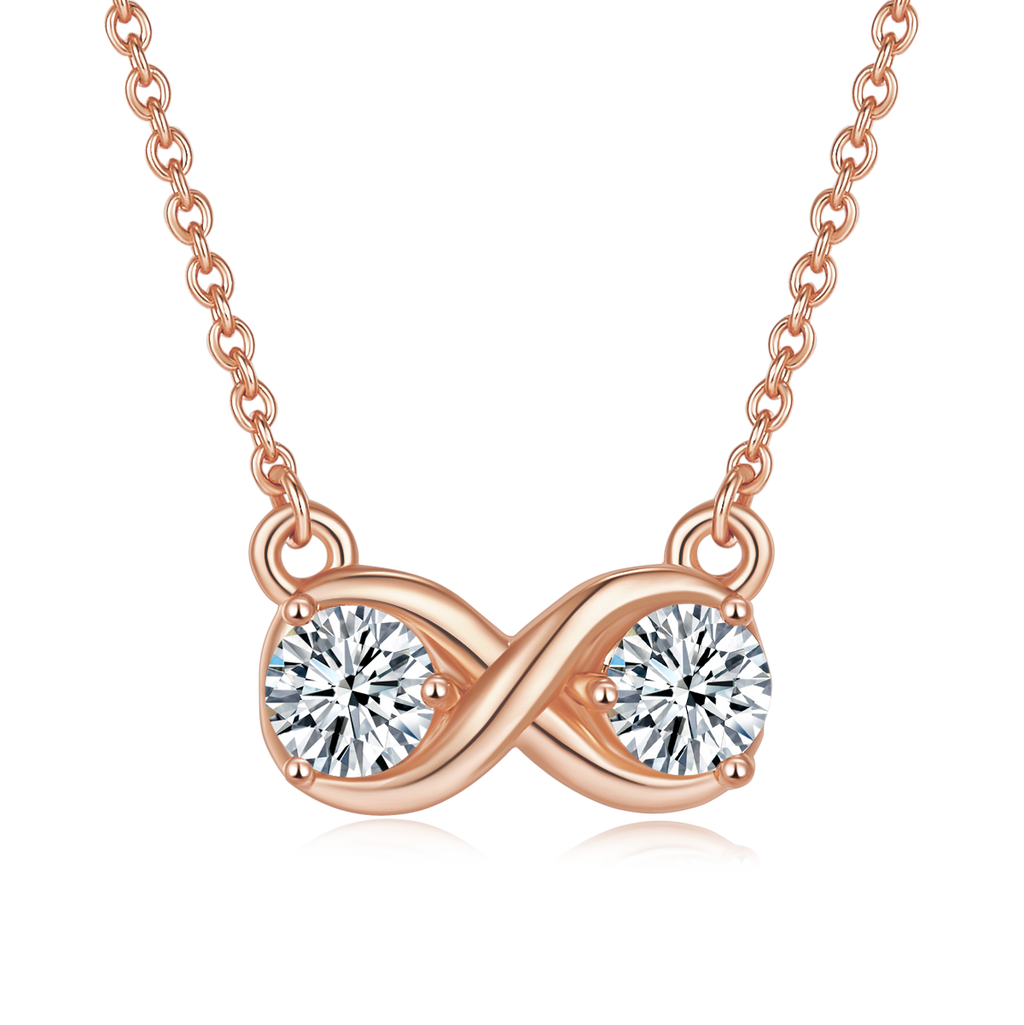 3.1g S925 Argent Sterling 1CT Collier infini en mousse 45cm 2 pendentif en pierre avec GRA