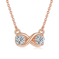 3.1g S925 Argent Sterling 1CT Collier infini en mousse 45cm 2 pendentif en pierre avec GRA