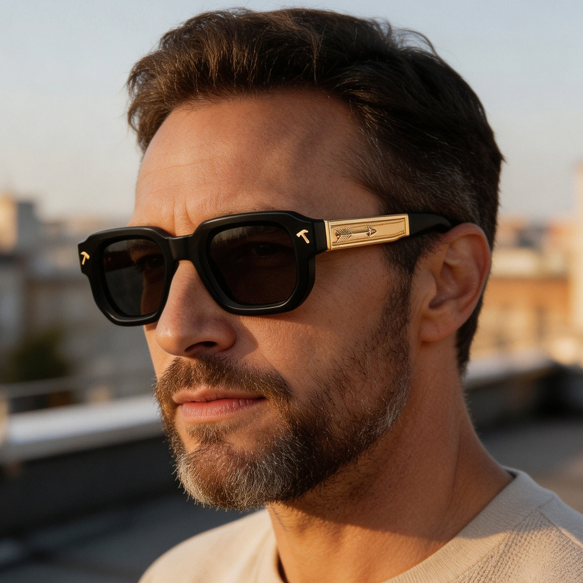 Lunettes de soleil européennes et américaines Fashion Square Frame
