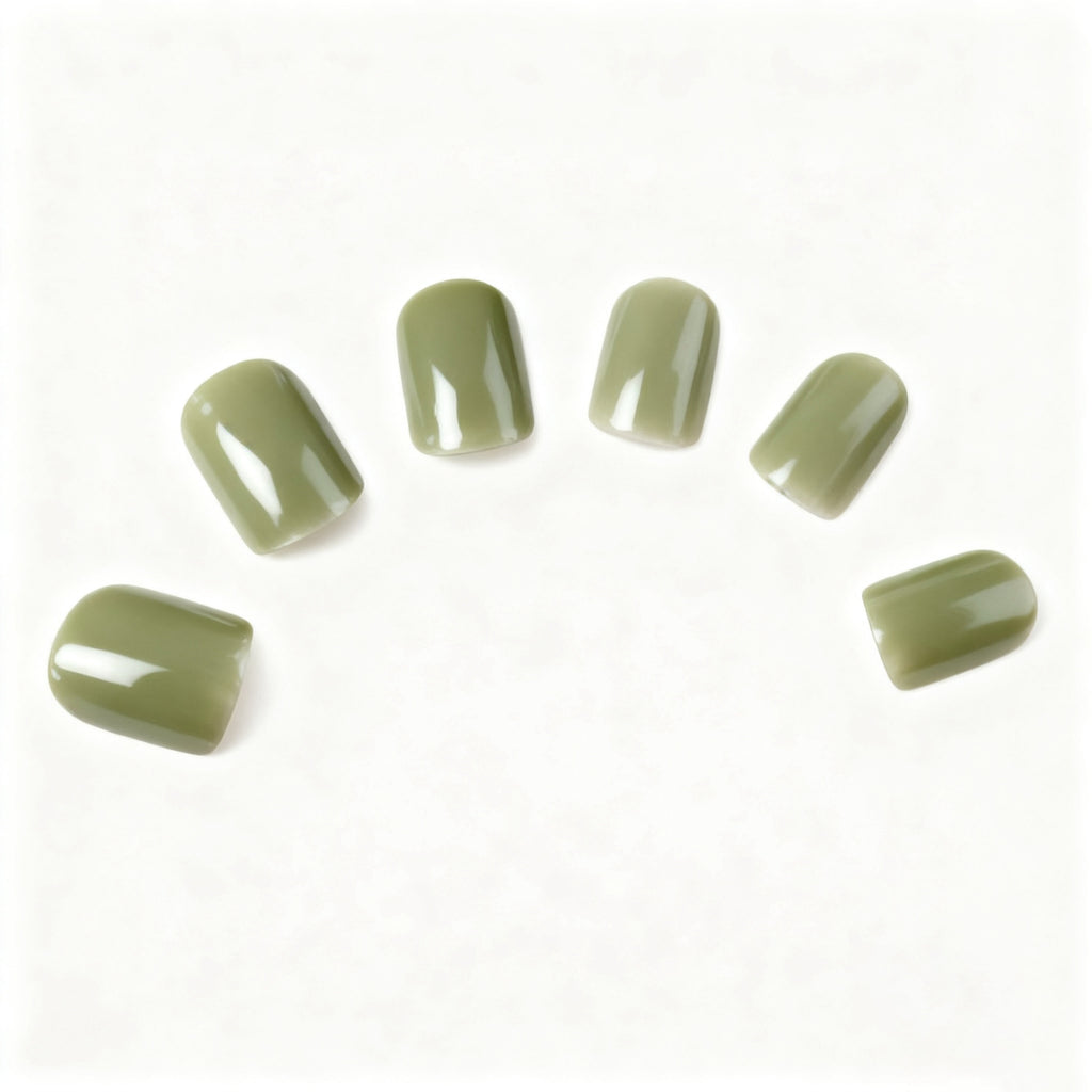 Faux ongles de haricots verts simples pour les femmes