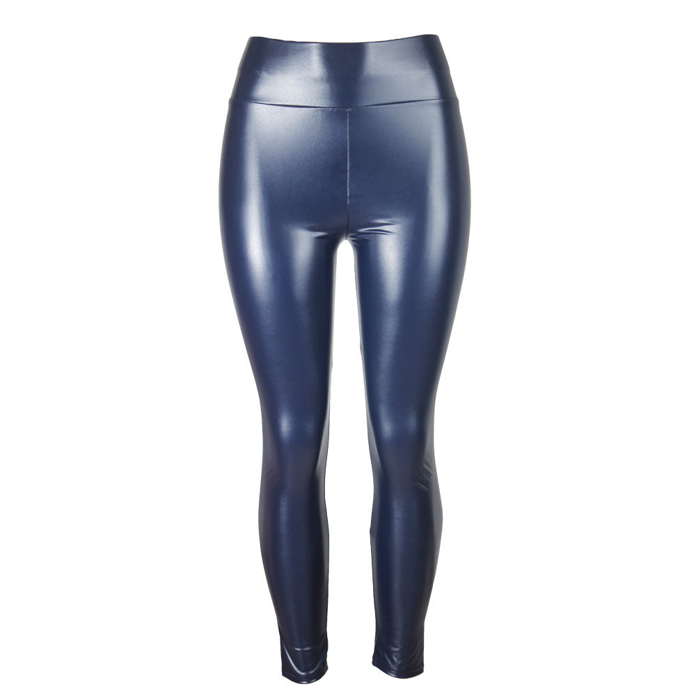 Pantalons en cuir PU brillant pour femmes