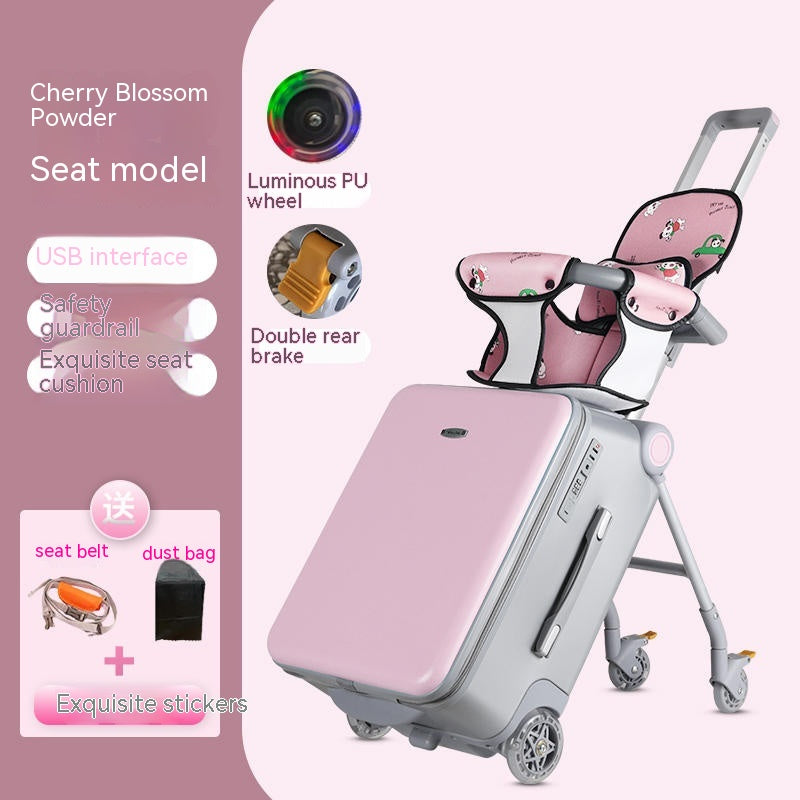 Les enfants peuvent s'asseoir et rouler Trolley Case multifonctionnel