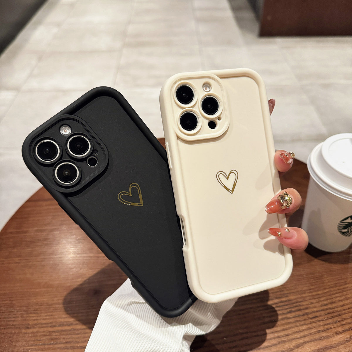 Étui de protection pour l'amour simple avec couverture téléphonique en acier givré de sable