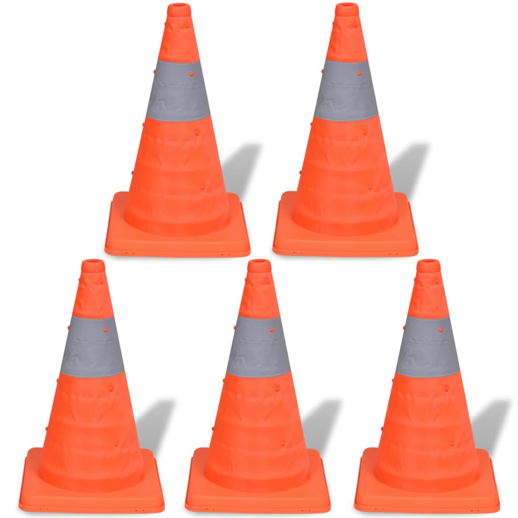 5 Pylons Cones de circulation 42 cm Cones de circulation pliables