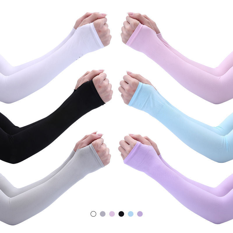 Unisex Cooling Ice Silk Sun Sleeves - Protection UV Bras mince Gardes pour le cyclisme extérieur