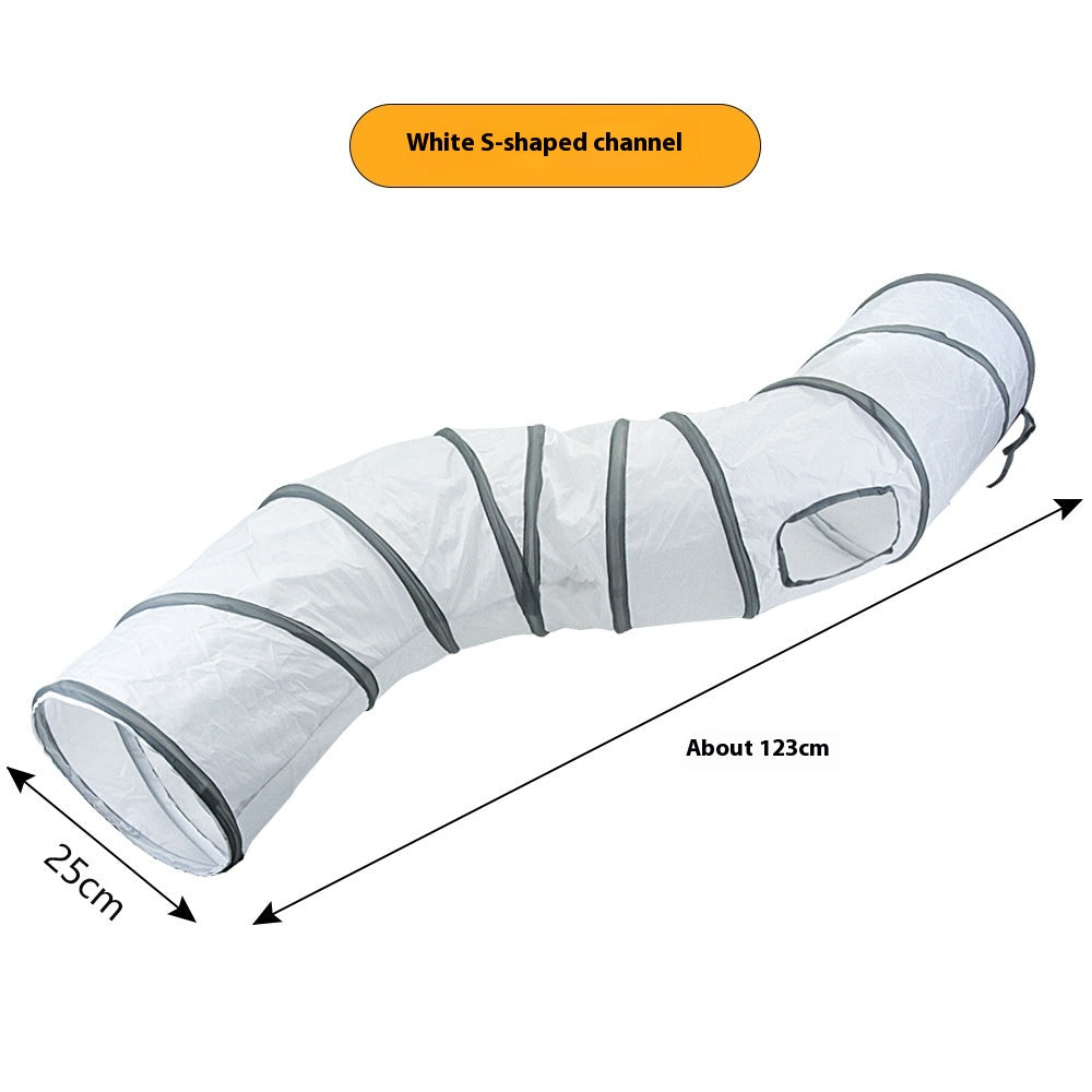 White Cat Tunnel Rolling Dragon Pet Toy Fournitures
