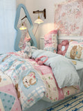Feuille de lit en coton et couverture de couette Ensemble de trois pièces