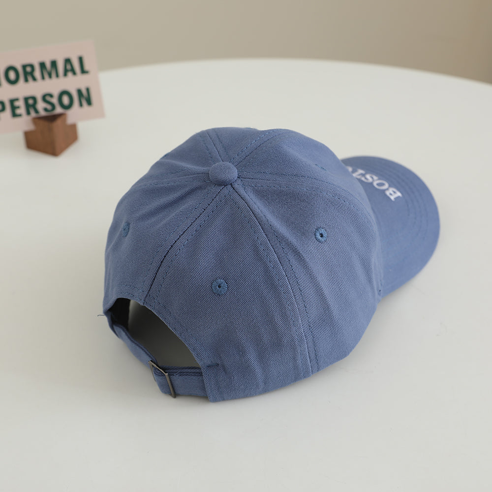 Lettre brodée de couleur unie BOSTON - Une simple et modeable casquette de baseball pour enfants F