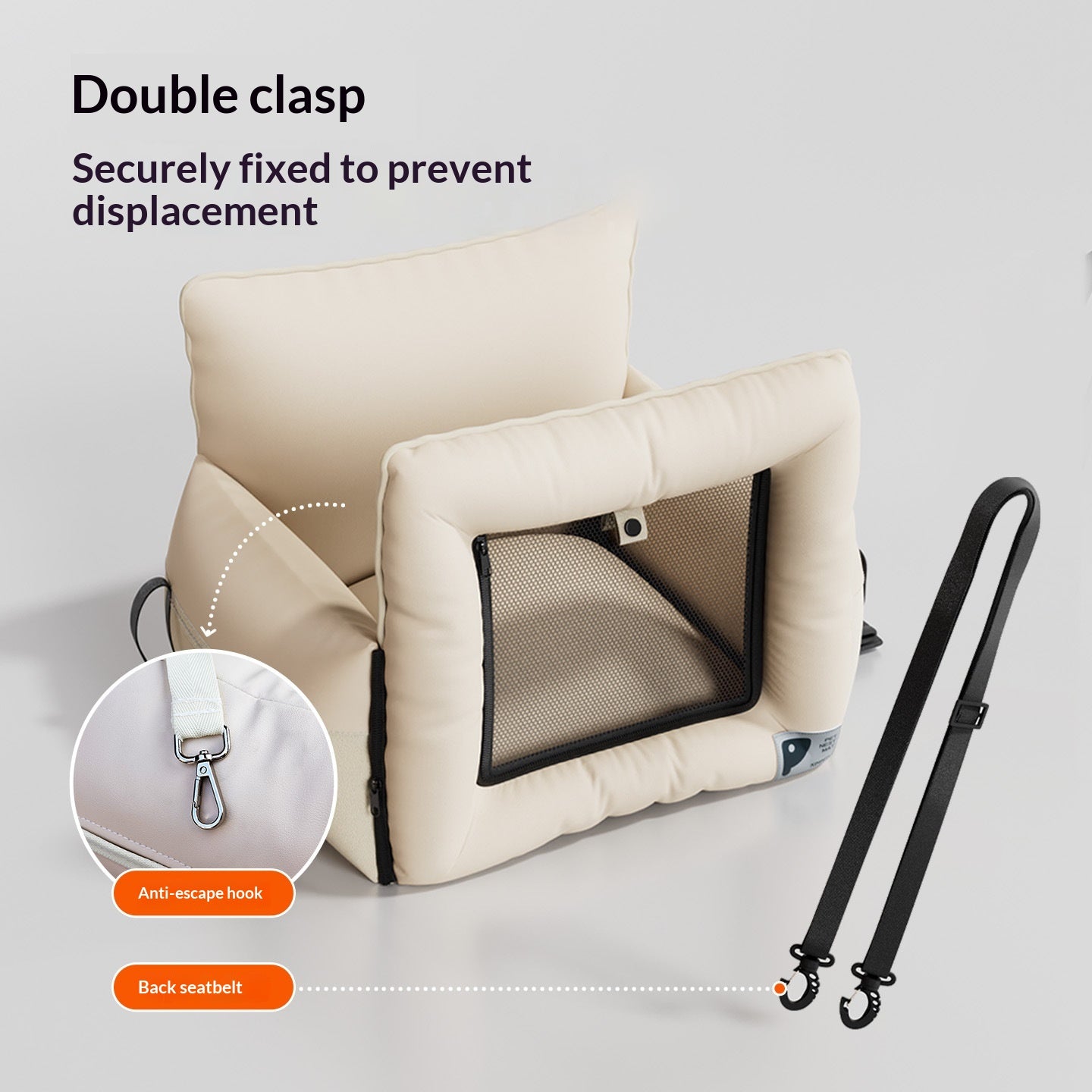 Animaux de compagnie Kennel Détachable et lavable Car Car Carrier Accessoire monté sur siège