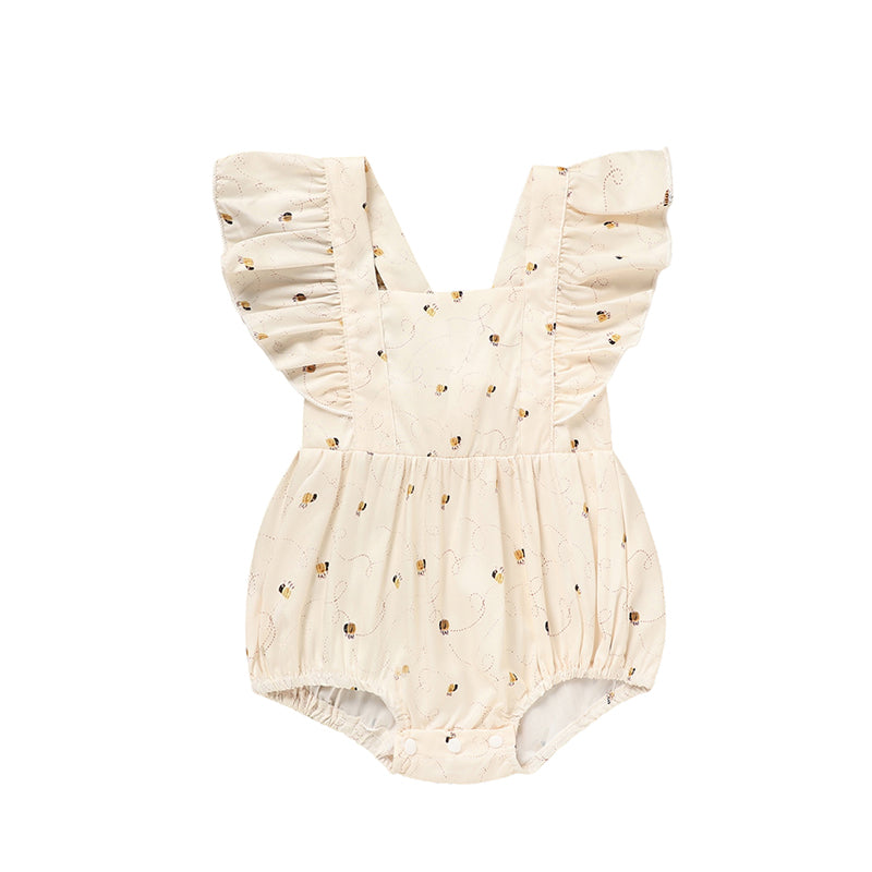 Bubble Romper bébé fille d'abeille - 1er jour d'abeille Romper