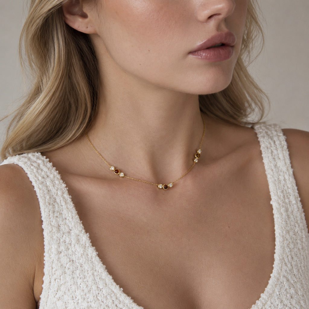 Collier en acier inoxydable Tiger's Eye Titanium Steel pour femmes