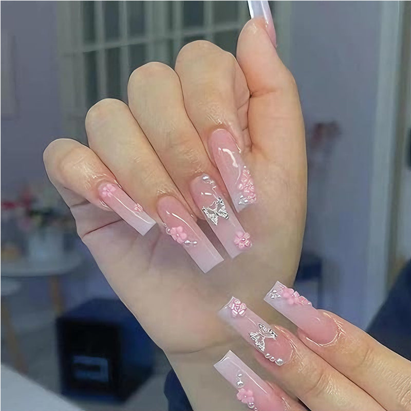 24 PCS Flower Diamond Butterfly Art des ongles