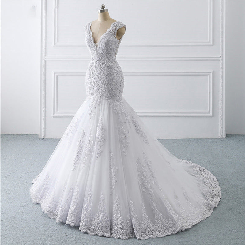 Sirène robe de mariée légère Sexy Trailing luxe Sen est mince mariée française Retro